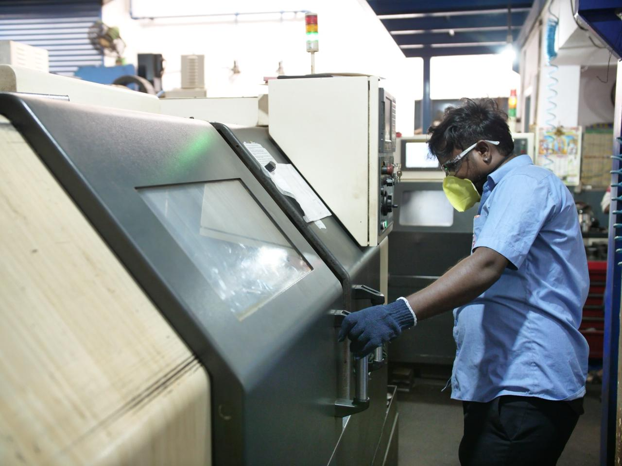 VMC Machining at S.L.N. Precision Works shop floor, Peenya Bengaluru