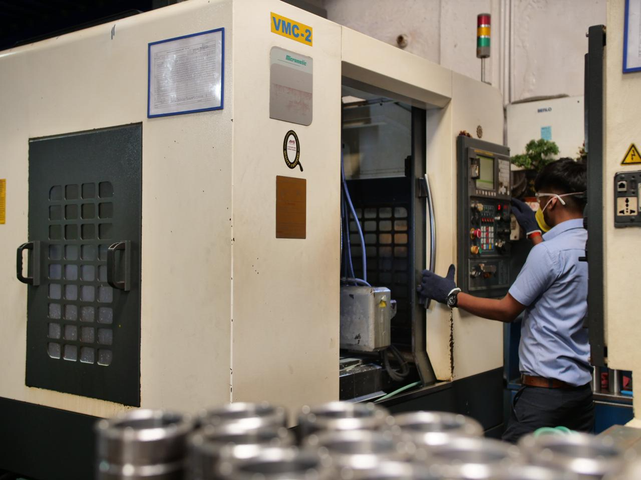 CNC Turning at S.L.N. Precision Works shop floor, Peenya Bengaluru