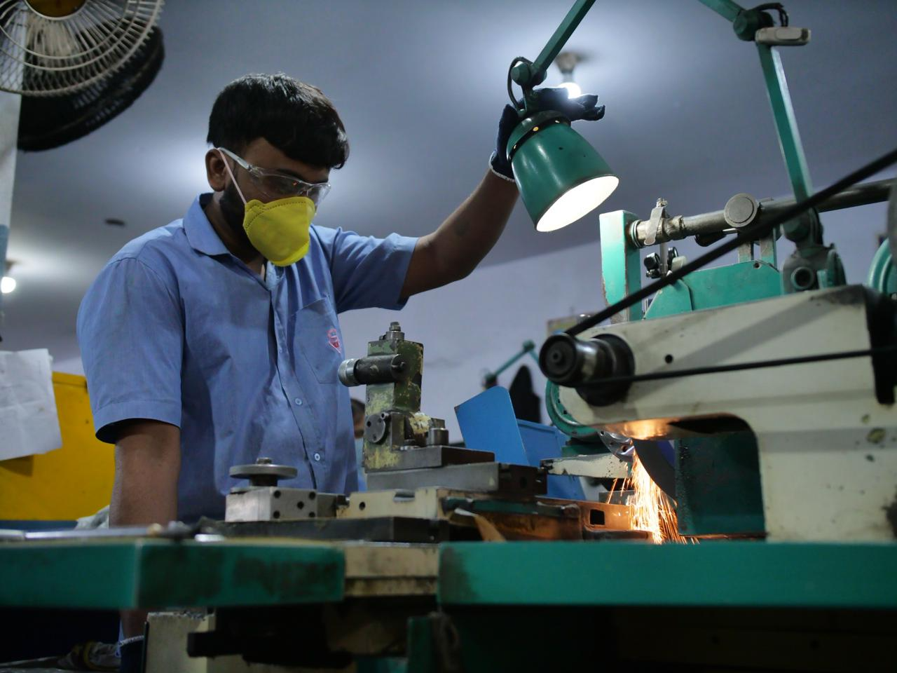 Cylindrical Grinding at S.L.N. Precision Works shop floor, Peenya Bengaluru